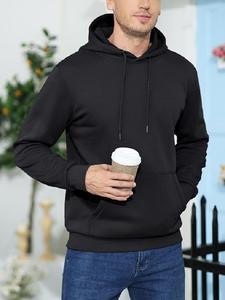 Sudadera con capucha de técnica encerada GSM alta para hombre, cómoda, estampada, de manga larga, con tacto suave personalizable para la temporada de invierno - Product Image 3