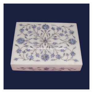 Magnifiques Coffrets Cadeaux en Marbre Blanc Poli Fait Main avec Nacre Rose Incrustée de Logo Personnalisé Vente en Gros de Boîtes à Bijoux Exportées - Product Image 5