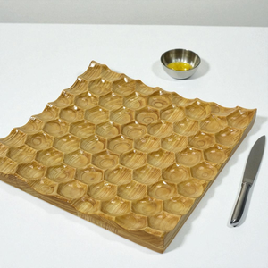 Bandeja Redonda Grande de Madera Mixta de Lujo para Charcutería, para Servir en Eventos de Catering y Bodas, Exhibición de Alimentos - Product Image 4