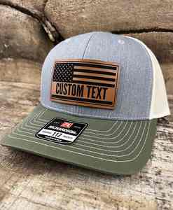 Chapeau de camionneur en toile denim 5 panneaux personnalisable de haute qualité Snapback en PU avec logo brodé Patch unisexe tenue décontracté - Product Image 3