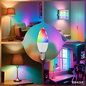 <span class=keywords><strong>Lampadina</strong></span> LED <span class=keywords><strong>a</strong></span> <span class=keywords><strong>Candela</strong></span> WiFi Tuya Smart E14 5W 450LM RGBCW 16 Milioni di Colori Controllo Vocale Alexa Google AC85-265V PST-WFC37 - Product Image 3