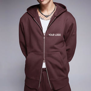 Sweat-shirts à capuche surdimensionnés en coton 100% de haute qualité pour hommes, lavés à la pierre, avec logo brodé personnalisé, style streetwear, fermeture éclair, coupe ample - Product Image 4