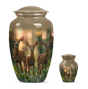 Urne funéraire pour cendres d'adultes ornée d'un cerf - Product Image 2