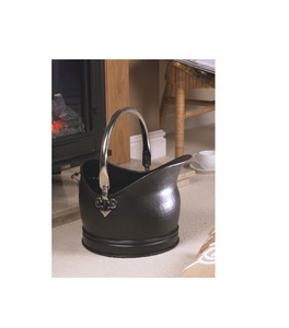 Durable industrial design iron <b>coal</b> bucket for fireplace accessory crafted with precision and classic rustic black finish - Product Image 6