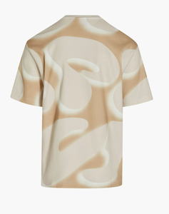 200 gramos de manga corta diseño abstracto impreso 92.2% algodón 7.8% Spandex camiseta Slim Fit personalizado hombres ropa Casual camiseta - Product Image 2