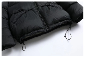 Veste d'hiver épaisse et chaude en duvet surdimensionnée unisexe personnalisée avec doublure contrastée rose, parka lourde, vêtements de rue - Product Image 5