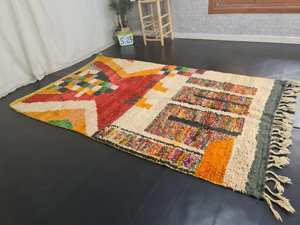 Tapis Boujaad fait main en laine marocaine de haute qualité, design coloré 2025, tapis en laine marocaine de haute qualité, patchwork artistique bohème, fabriqué en Inde - Product Image 3