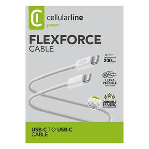 Cable de Alimentación USB-C FLEXFORCE de 60W, 2m, Blanco, USBDATABRTABC2C2MW - Product Image 2