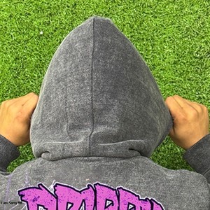 เสื้อฮู้ดดี้แบบซิป ยูนิเซ็กซ์ สไตล์วินเทจ หนานุ่ม กันลม ผลิตตามสั่ง ผ้าฝ้าย 100% ผ้าฟลีซเนื้อนุ่ม เป็นมิตรกับสิ่งแวดล้อม เหมาะสำหรับฤดูหนาว มีไซส์พลัสสำหรับผู้ชาย - Product Image 6