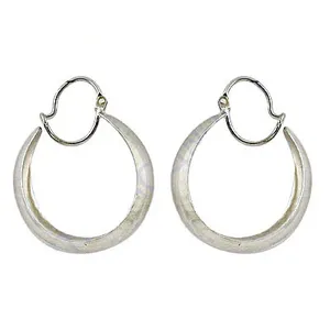 ART PALACE Pendientes de aro de plata chapados en rodio para mujer, modernos y para uso diario - Product Image 2