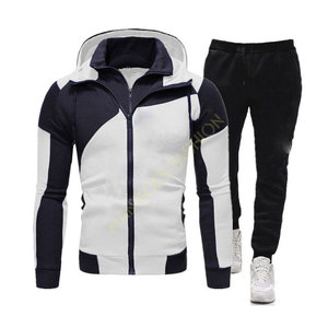 Conjunto de chándal de 2 piezas de armario de otoño e invierno para hombre, sudaderas con capucha y pantalones con cordón, perfecto para deportes - Product Image 1
