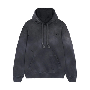 Sudaderas con capucha personalizadas para el invierno 100% algodón bordado 3D diseño Tie Dye y Stonewashed Loose Fit con impresión de logotipo frontal - Product Image 6