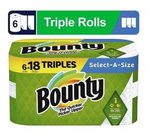 Serviettes en papier Bounty Select-A-Size, triple rouleaux, blanc, 135 feuilles par rouleau, 6 pièces - Product Image 6