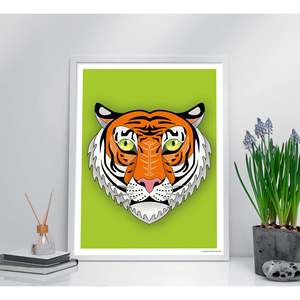 Impresión de arte abstracto moderno de tigre asiático, diseño Madeleine - Product Image 2