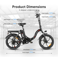 Vélo électrique pliant de ville OEM/Stock CY20 Mini 20 pouces avec moteur de moyeu arrière 250W et batterie lithium 36V 12AH longue autonomie