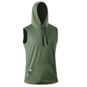 Summer Ice Silk Muscle <b>Hoodie</b> Tank Tops Men <b>Sleeveless</b> Running Gym Workout Fitness Quick Dry Vests Hip Hop Sweatshirt Male Tops - Product Image 5