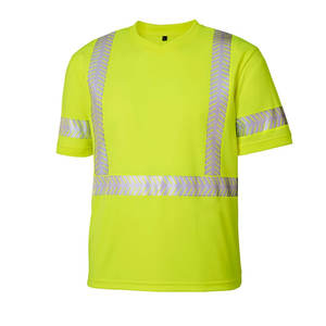 T-shirts de travail pour hommes, haute visibilité, réfléchissants, en polyester, vêtements de sécurité pour les travailleurs industriels et les travaux en extérieur - Product Image 1