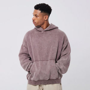Nouveau design de sweats à capuche en coton mélangé quantité minimale de commande bas vente en gros de sweats à capuche délavés à l'acide pour hommes fabriqués au Pakistan sweats à capuche pour hommes - Product Image 1