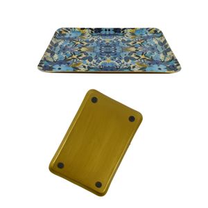 Plateau de service rectangulaire en aluminium émaillé Design floral émaillé Plateaux de service en métal à motifs multiples pour la maison, les hôtels et les restaurants - Product Image 2