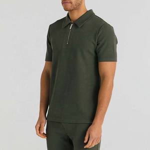 Nouvelle arrivée OEM logo de broderie personnalisé polos pour hommes demi fermeture éclair polos décontracté et extérieur coton polos pour hommes - Product Image 2