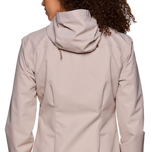 Chaqueta deportiva Softshell de talla grande para mujer de alta calidad, de secado rápido, a prueba de viento, impermeable, con capucha, cremallera, estampado relleno de algodón para invierno - Product Image 3