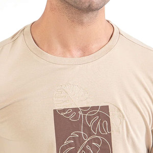 <b>Men's</b> 100% Cotton <b>Satin</b> T-<b>shirt</b> High Quality Fitness Casual Wear Soft Embroidered Design New Collection - Product Image 3