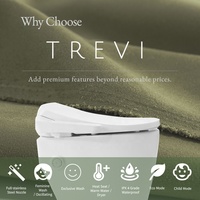 Siège de bidet électronique TREVI ALB-R3600, style moderne, design ergonomique, buse antibactérienne, lavage féminin, siège de toilette télécommandé