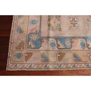 Alfombra Turca de 3.7x6.4 pies, Alfombra Azul Vintage del Suroeste, de Lana - Product Image 5