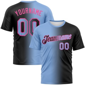 Venta al por mayor Direct shirts Engro Sportswear Industry Custom Black Light Blue-Pink Gradient Fashion Performance T-Shirt - Product Image 1