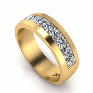 Classique princesse coupe diamant plaqué or 925 en argent Sterling canal ensemble bague de mariage pour hommes luxe mode à prix inférieur - Product Image 3