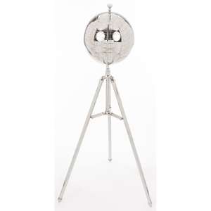 Globo Terráqueo Decorativo de Metal con Soporte de Trípode, Artesanía de Aluminio con Acabado Brillante, Soporte de Globo Geográfico Ajustable y Giratorio - Product Image 3