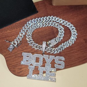 Collier personnalisé tendance pour homme/femme en argent sterling 925 avec pendentif hip-hop de luxe en diamant de laboratoire taille brillant - Product Image 2