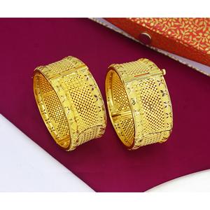 Designer <b>Gold</b> Plated 4pc Trendy Pure Brass Antique <b>Bangles</b> <b>Set</b> Dubai Jewellery for Women With Best Price Wristband - Product Image 4