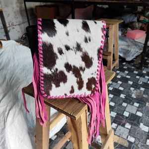 Premium Quality Cowhide Bohemian Style Autumn <b>Crossbody</b> <b>Bag</b> Fringe Western Saddle Blanket Fully Hand Tooling Custom Custom - Product Image 1