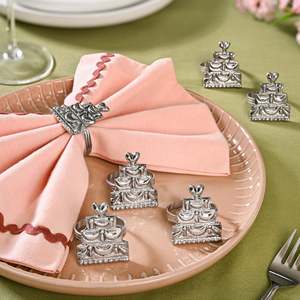 Ensemble de 6 anneaux de serviette en laiton vintage de luxe durables pour mariages et restaurants - Product Image 1