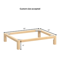 Structure de meubles robuste en bois massif d'hévéa avec patins métalliques renforcés pour hôtels, salles à manger et salles de bain - Structure solide