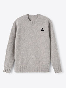 Pull à col rond personnalisé de haute qualité, fin, respirant, pour homme, coupe décontractée, couleur unie, tricoté - Product Image 4