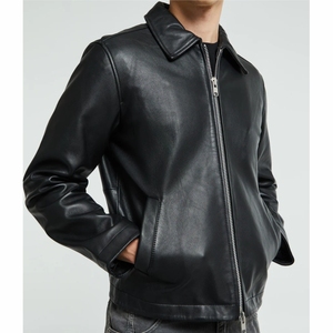 Chaqueta de cuero de vaca resistente al agua personalizada de alta calidad para hombres Chaqueta de cuero de color 100% para hombres - Product Image 3