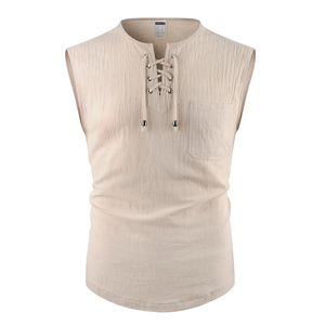 Sporty <b>Mens</b> Casual Sleeveless T-Shirt | Cotton Fitness <b>Vest</b> | Lightweight Breathable Vintage Tank Top | Summer Streetwear Tee - Product Image 3