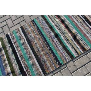 พรมขนแกะสีเบจสไตล์วินเทจทำด้วยมือขนาด2,9X16ฟุตผืนใหญ่งานเย็บปะแบบชนบทดีไซน์แบบแอบสแตรกสี่เหลี่ยมผืนผ้าสำหรับห้องวัยรุ่น - Product Image 4