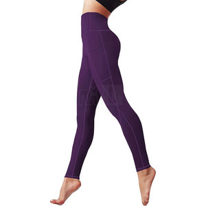 Leggings de yoga pour femmes de couleur violette fabriqués en usine, vêtements de sport à séchage rapide, leggings de yoga pour femmes - Product Image 6