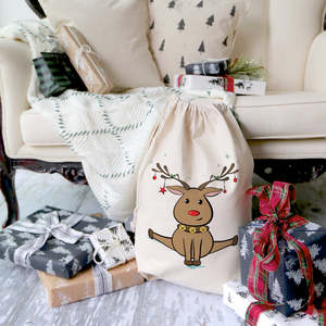 <b>Christmas</b> Reindeer Santa <b>Sack</b> Elegant Gift Bags for Festive Holiday Gifting - Product Image 2