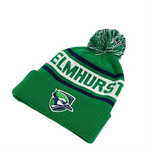 Wholesale OEM Welcomed Knitted Bobble Hat Woven Embroidery Logo <b>Pom</b> <b>Pom</b> Beanies for Adults - Product Image 5