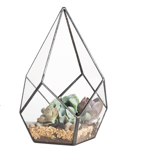 Indoor Decoration Metal And Glass Terrarium Tabletop Triangle Shape Flower <b>Vase</b> Container Decorative Glass Terrarium - Product Image 6