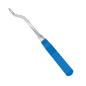 Capener Lamina Gouge, instrument chirurgical manuel en acier inoxydable courbé, poignée en acétal bleu Suregrip, longueur 250 mm, largeur 6 mm, CE - Product Image 1