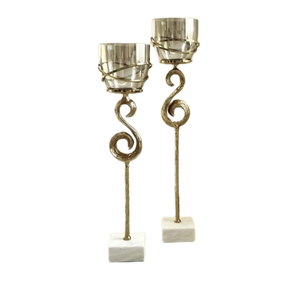 Bougeoir en métal moderne de luxe Décoration élégante de la maison Styliste Lightning Design pour mariage Noël Tous les jours Occasions spéciales - Product Image 1