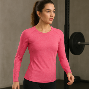 Label privé Ensemble de 2 pièces en polyester et spandex à motif solide pour le yoga évacuant la sueur Tenues d'entraînement à la taille élastique - Product Image 3