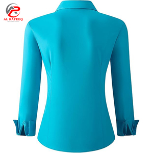 Camisa profesional de Color sólido de alta calidad para mujer, vestido Formal ajustado de estilo coreano de manga larga, ropa de oficina - Product Image 2