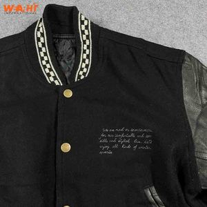 OEM Fabricant Broderie en chenille de haute qualité Bomber de baseball personnalisée pour hommes, collège, veste universitaire en cuir Letterman - Product Image 5