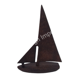 Table de Yacht décorative en aluminium moulé fini rustique Modèle de bateau décoratif Présentoir de table en métal Bateau à papier portable facile à transporter - Product Image 1